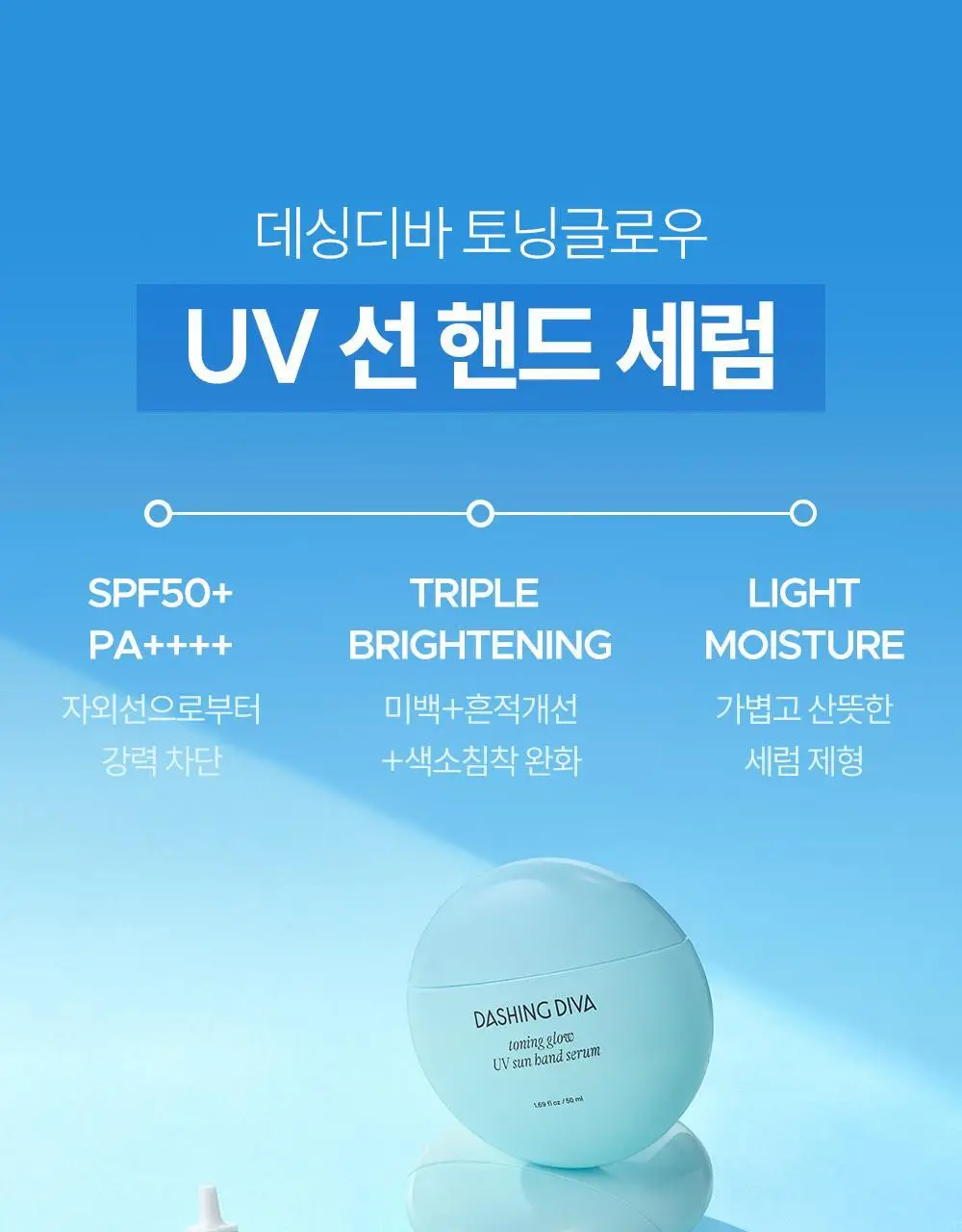 [NEW/자외선차단] 데싱디바 토닝글로우 UV 선 핸드 세럼 50ml 상세페이지 14